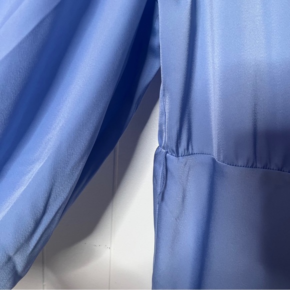 Eloquii Plus Size Satin Maxi Dress Long Sleeves Periwinkle Blue Women's 22 - Picture 7 of 10